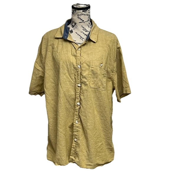 Even Tide Butter Yellow Linen Shirt Coastal Preppy Beach Capsule Casual XL - Picture 1 of 9